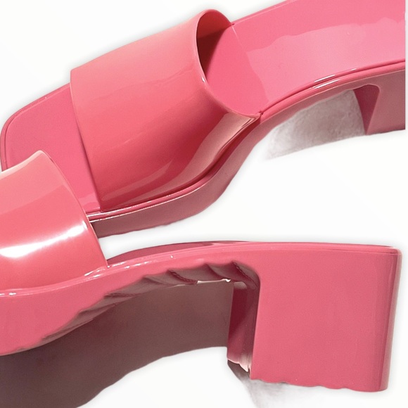 Pink Jelly Block Heels - Picture 4 of 13